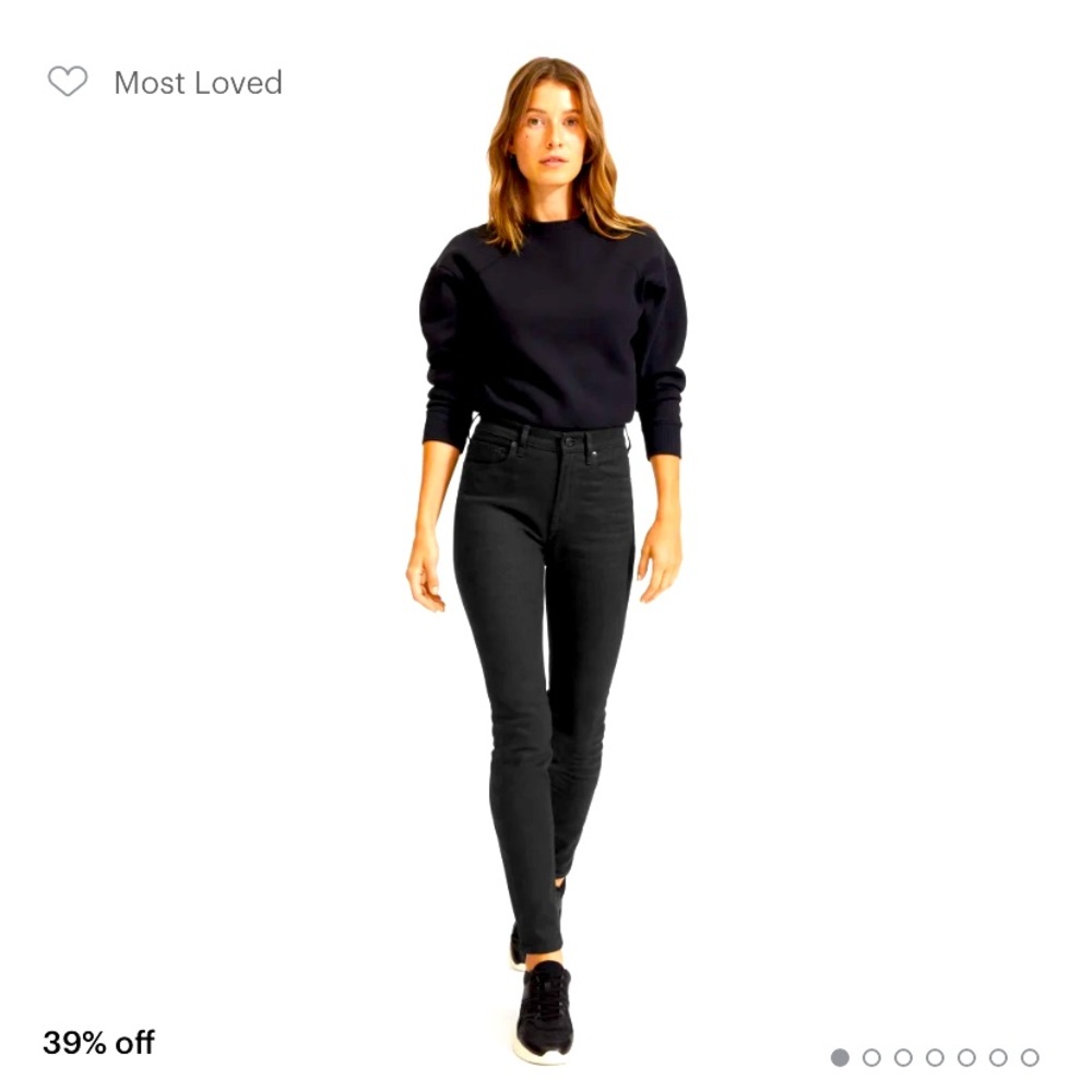 everlane high rise skinny black jeans sz 26
